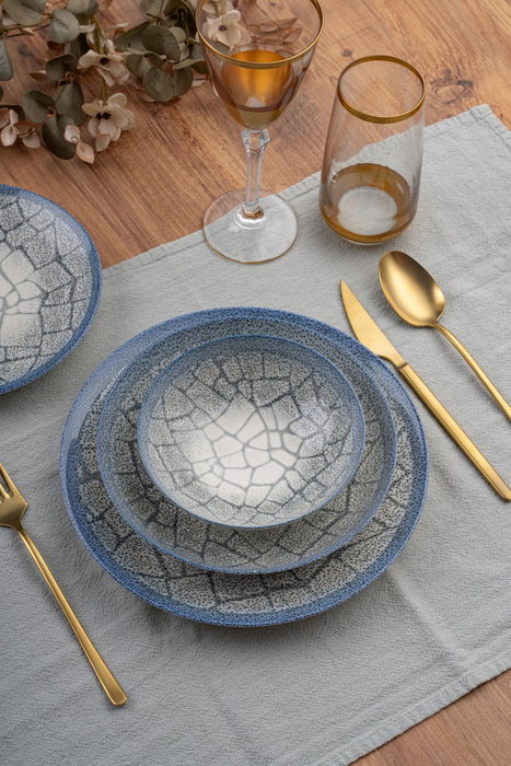 Hermia Set de Cena de Porcelana de 24 Piezas GBSATN24KY4R13261 Apto para Lavavajillas y Microondas Elegante y Duradero